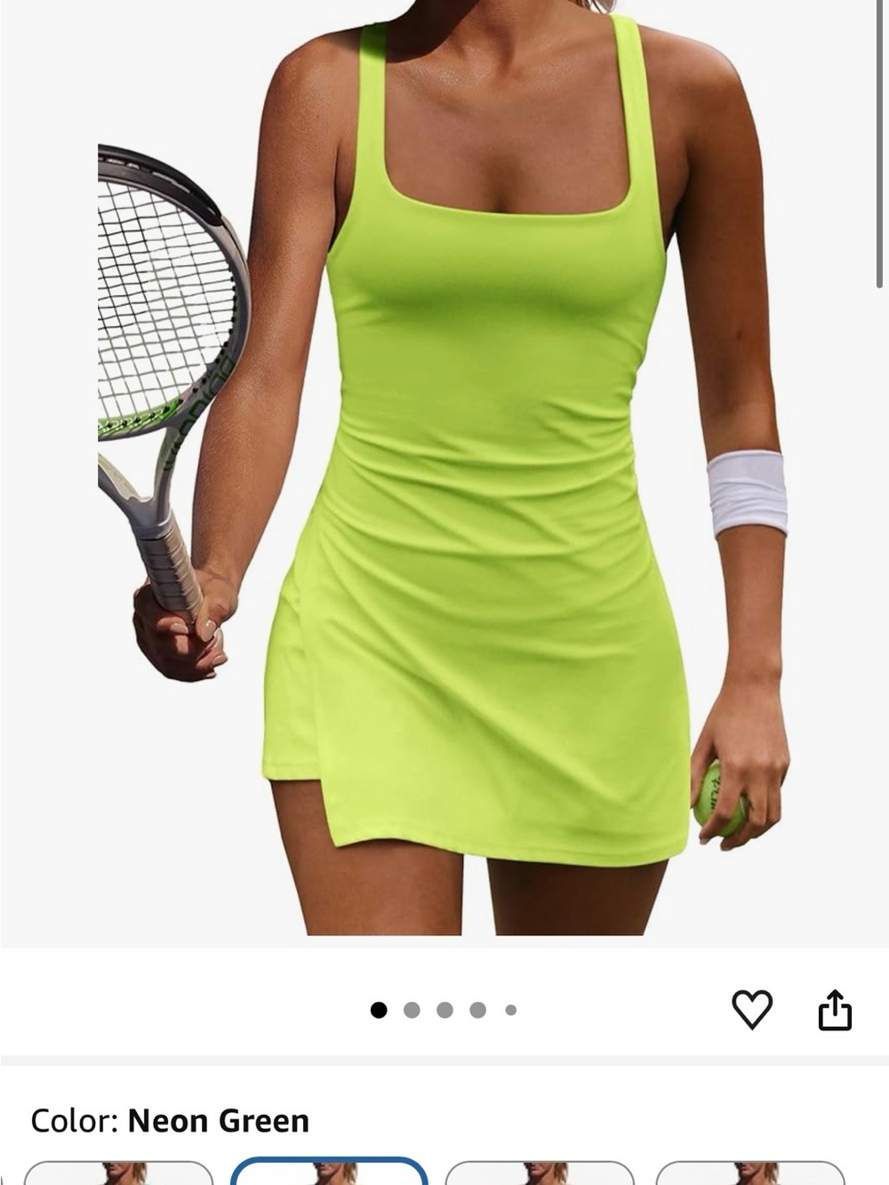 Amazon Neon Green Tennis Dress for Women